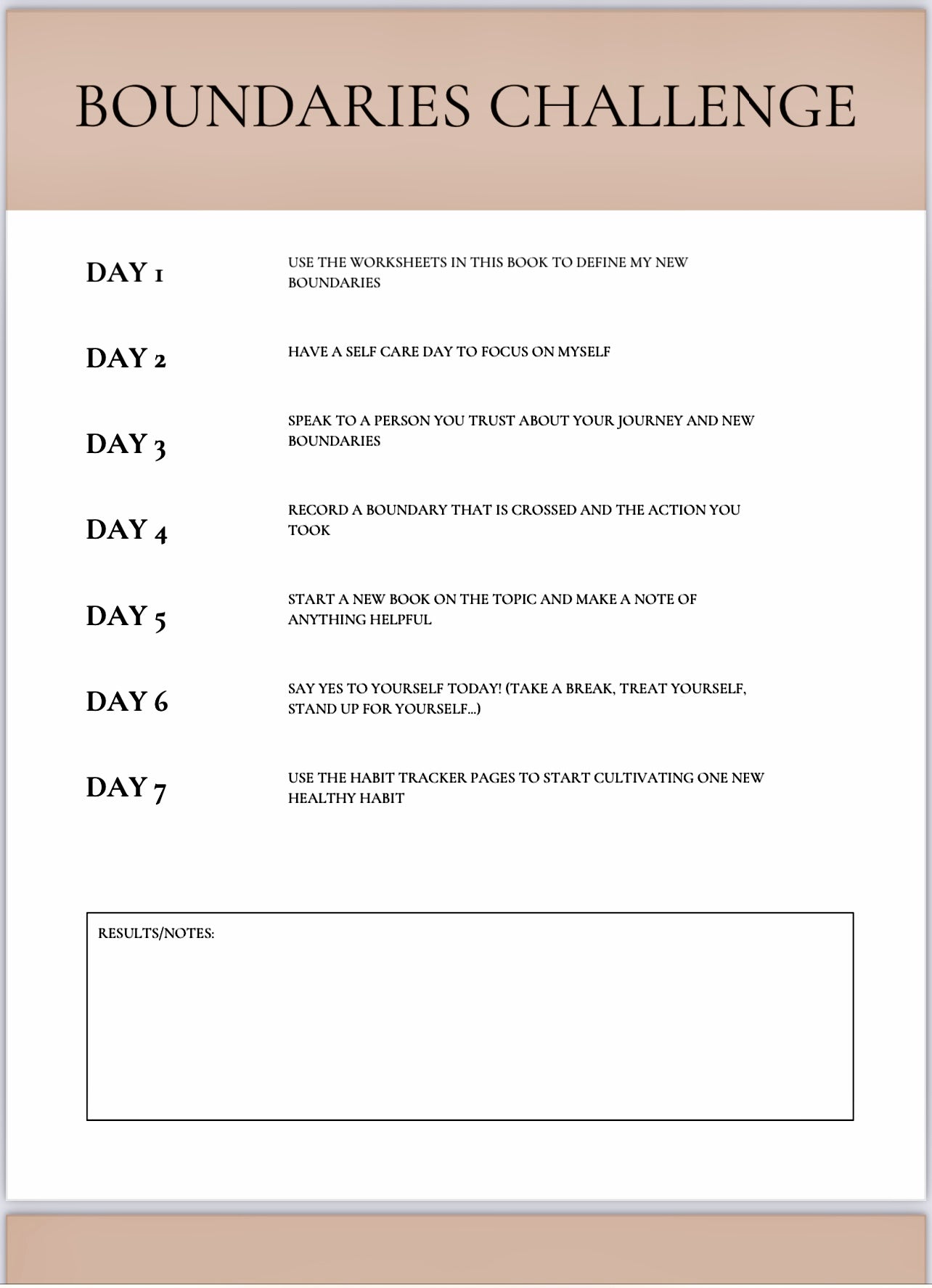 SETTING BOUNDARIES WORKBOOK AND WORKSHEETS