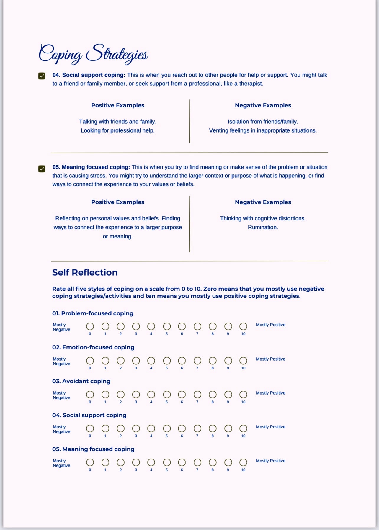 THE COPING AND RESILIENCE WORKBOOK