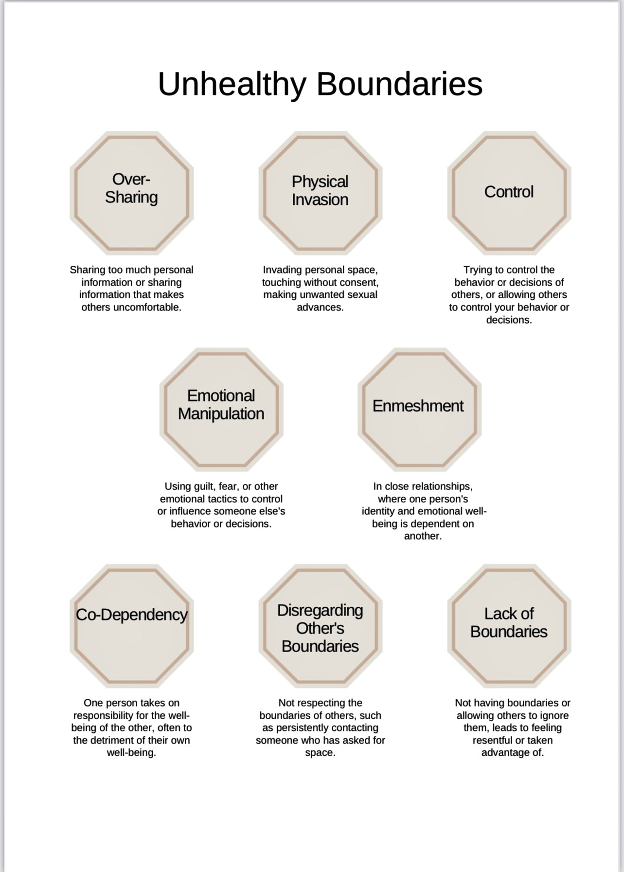 SETTING BOUNDARIES WORKBOOK AND WORKSHEETS