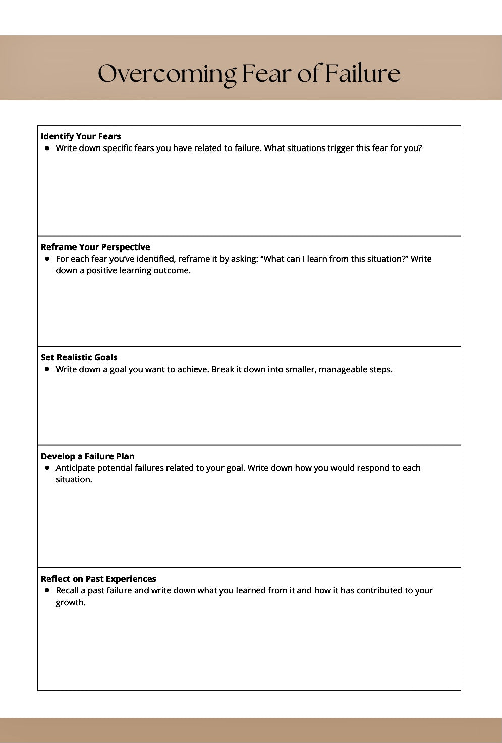 OVERCOME SELF SABOTAGE WORKSHEETS™