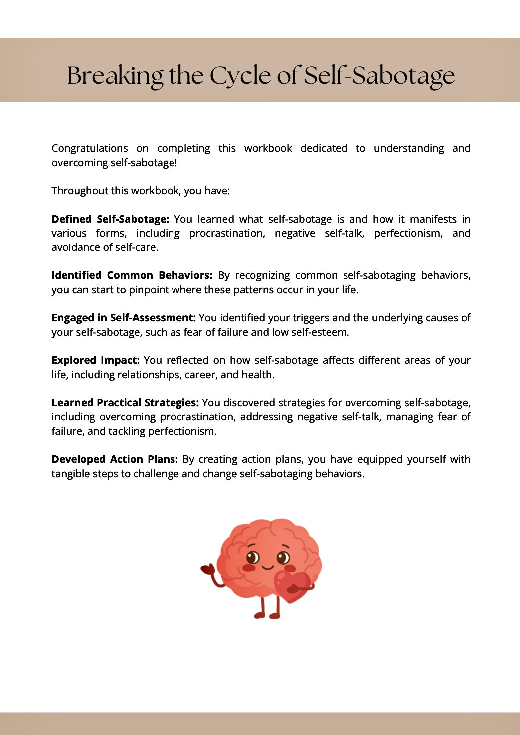 OVERCOME SELF SABOTAGE WORKSHEETS™