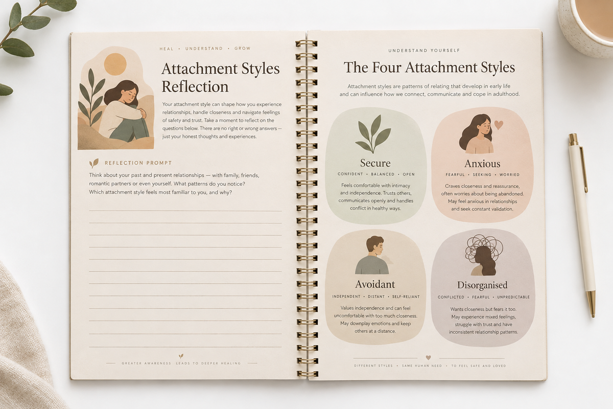 Interior spread – Attachment Styles Reflection + diagram